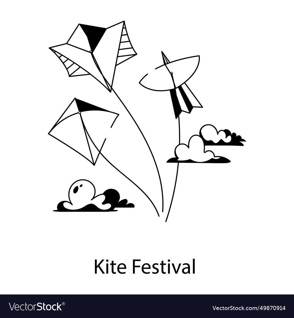 Kite festival Royalty Free Vector Image VectorStock