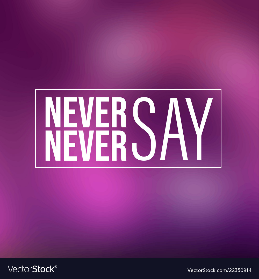 Never say inspirational and motivation quote Vector Image