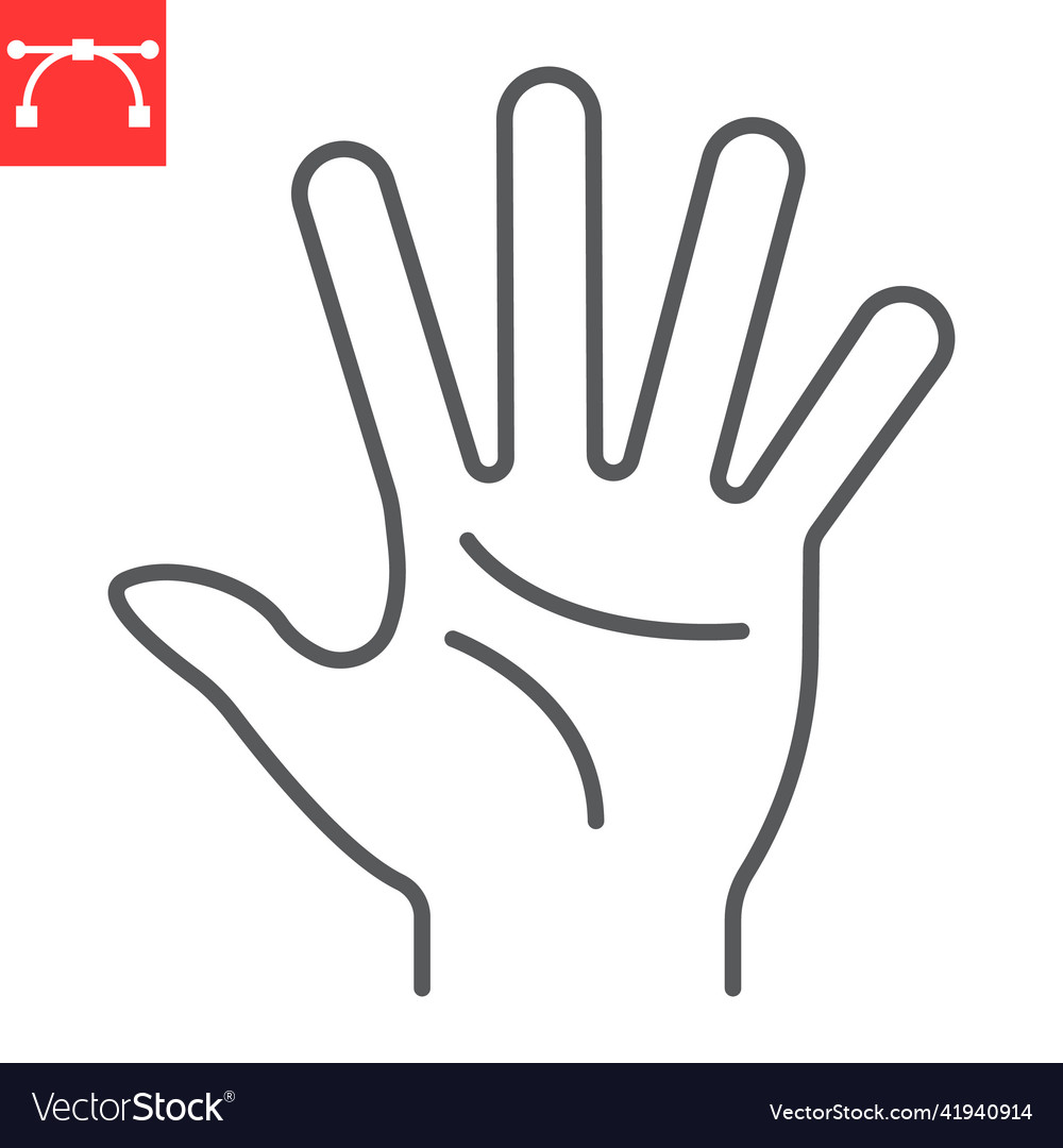 Raised hand line icon Royalty Free Vector Image