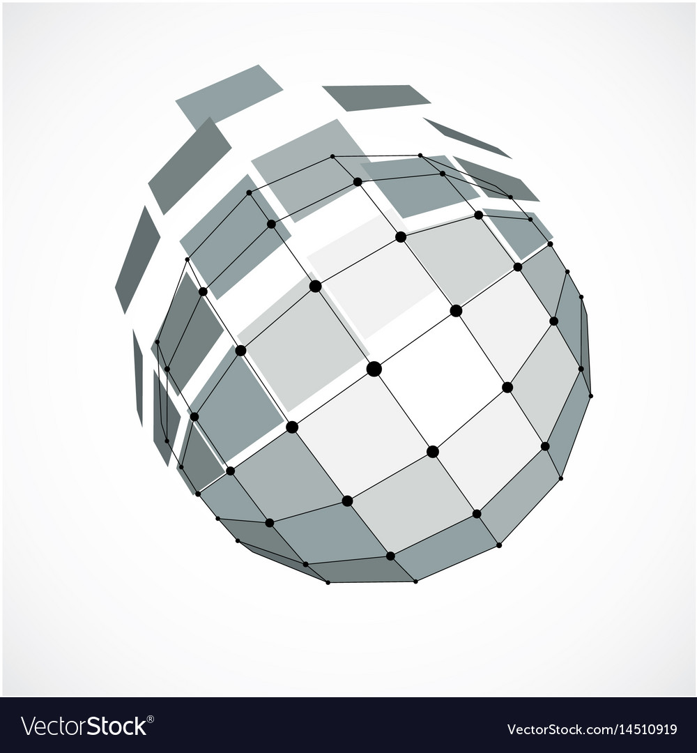 Dimensional Wireframe Low Poly Object Spherical Vector Image Dimensional Wireframe Low Poly Object Spherical Vector Image