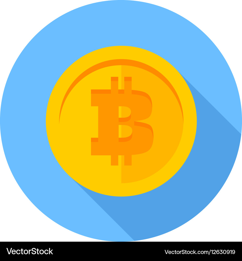 Flat icon bitcoin Royalty Free Vector Image - VectorStock