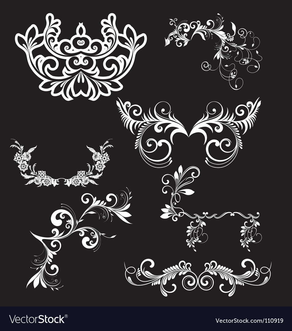 Download Floral elements Royalty Free Vector Image - VectorStock