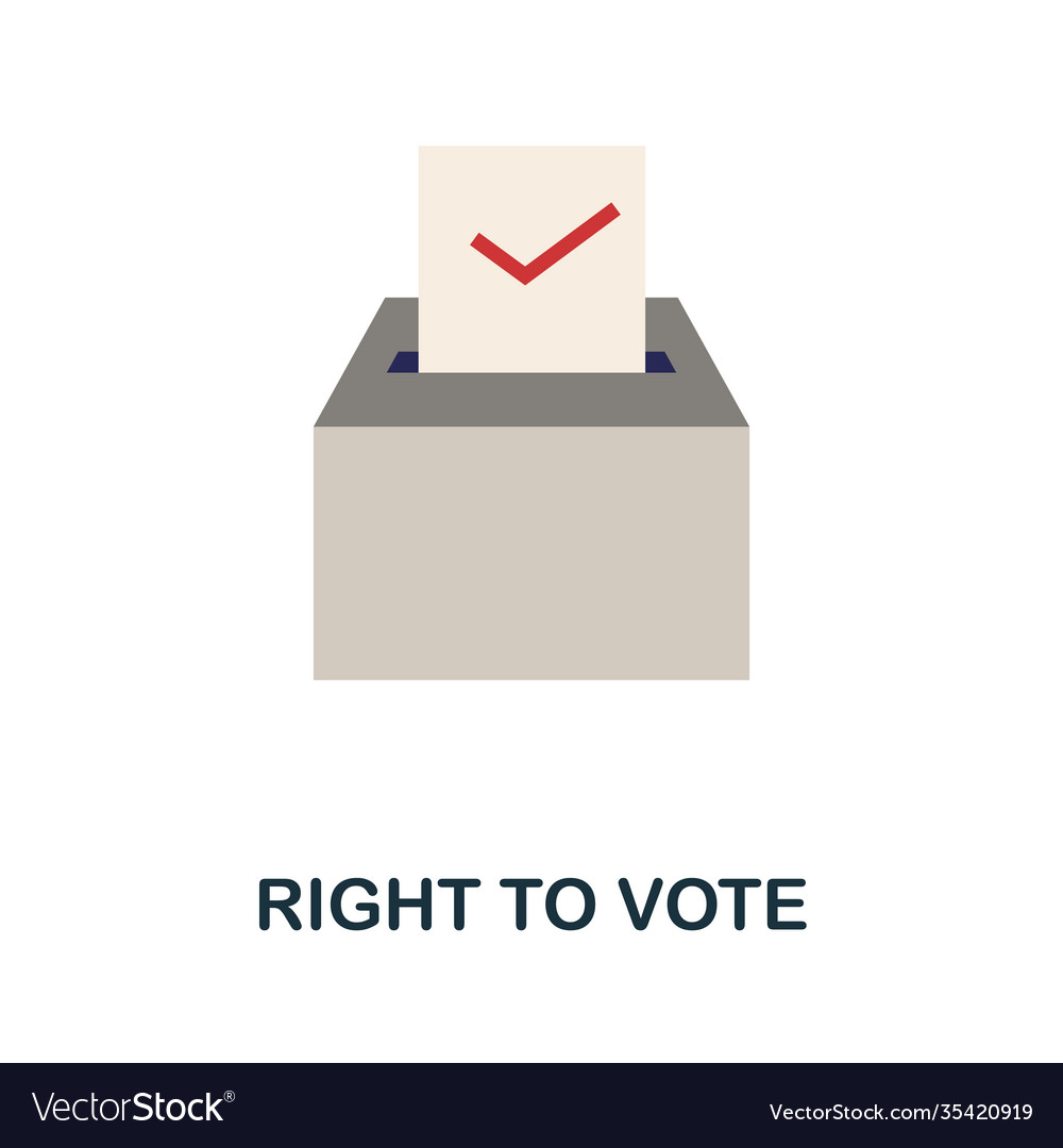 Right to vote flat icon color simple element from Vector Image