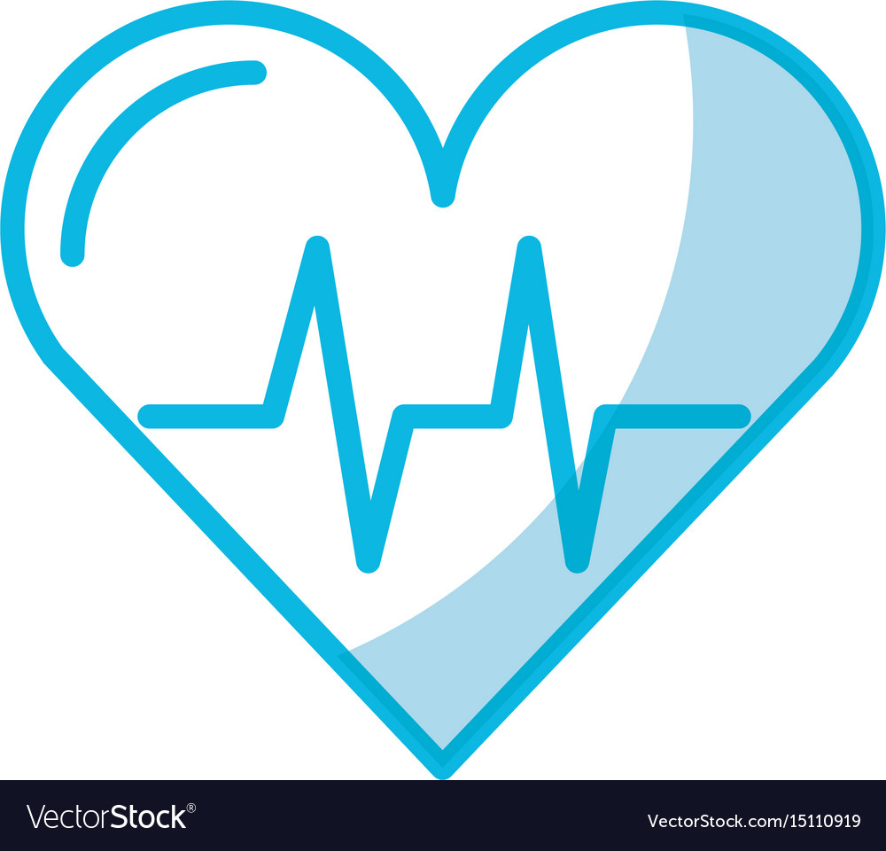 Shadow heart beat pulse Royalty Free Vector Image