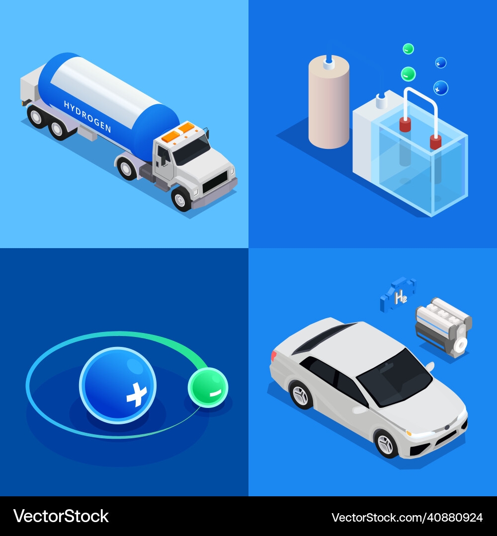 Hydrogen energy design concept Royalty Free Vector Image