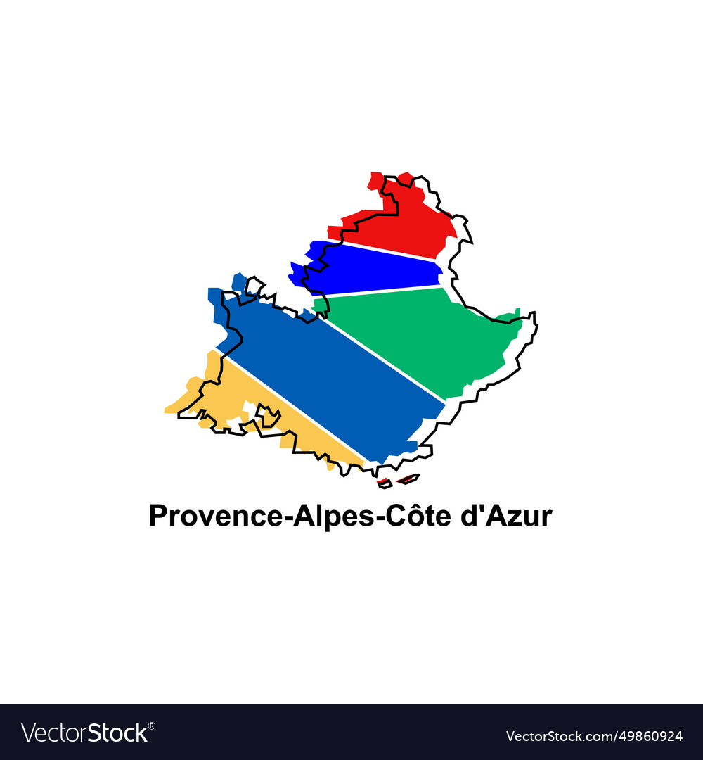 Map city of provence alpes cote d azur isolated Vector Image