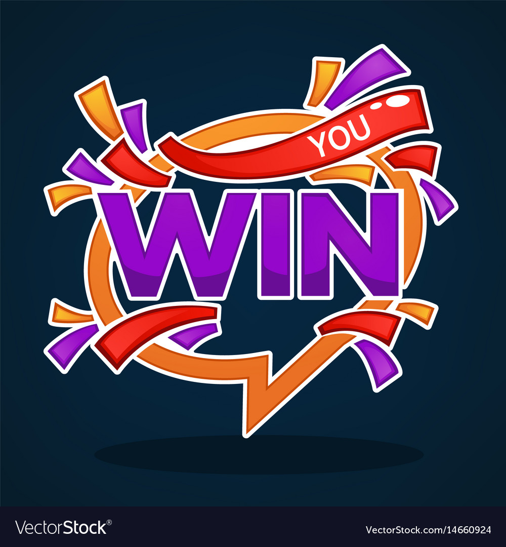 you win congratulation banner template with vector image