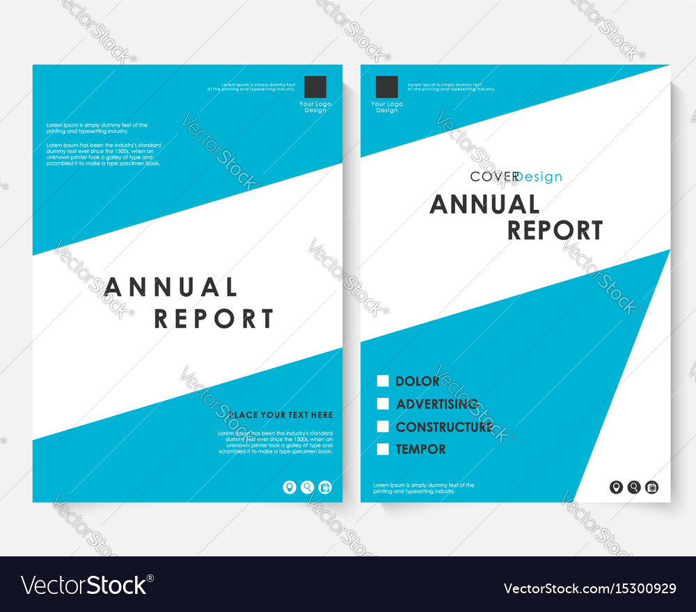 Annual report cover design template Royalty Free Vector