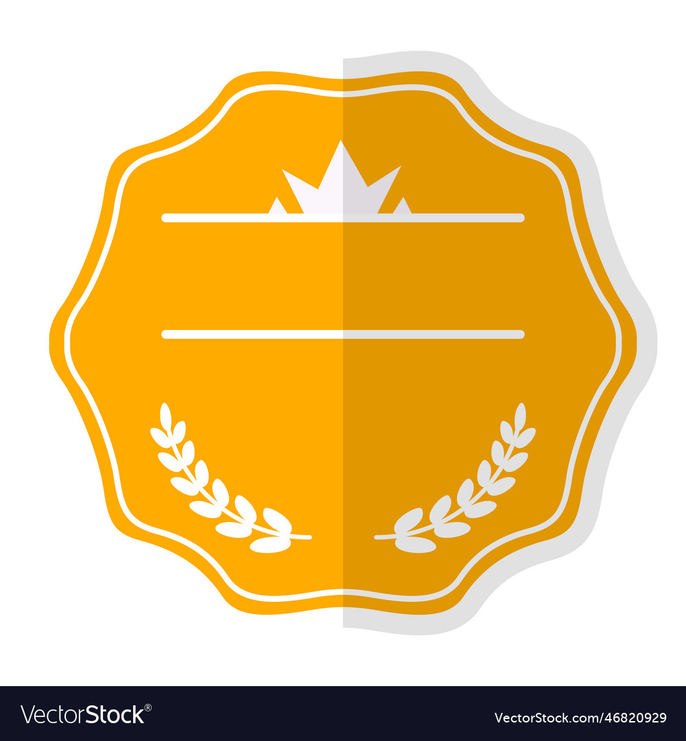 Bright yellow badge label ribbon Royalty Free Vector Image