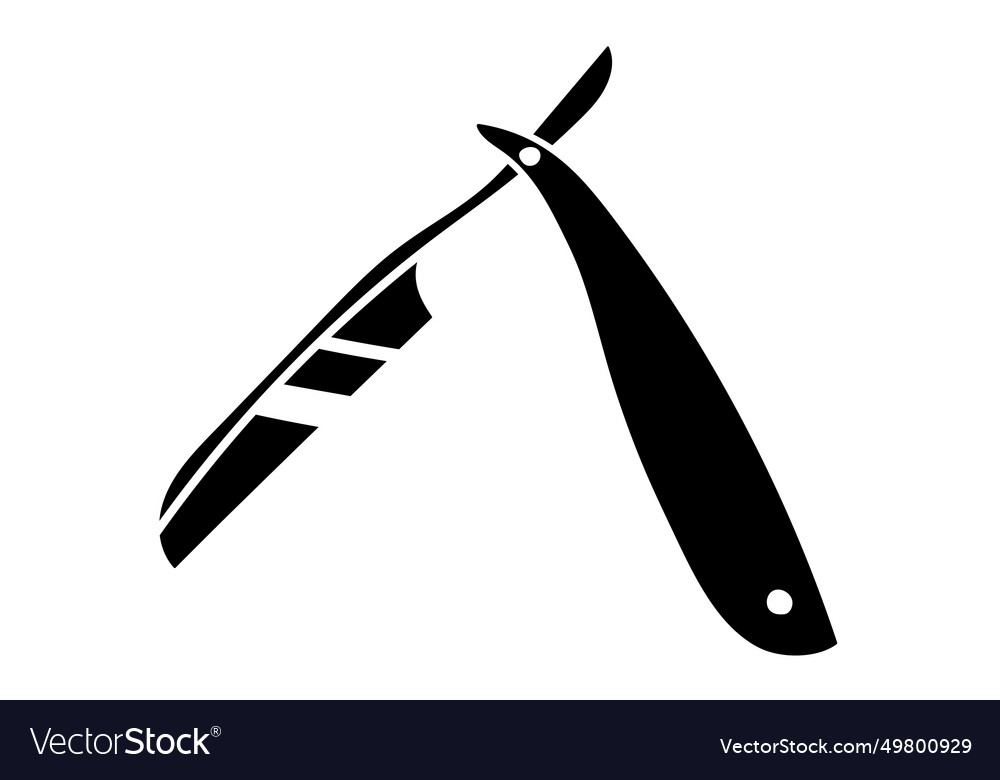 Classic Straight Razor Silhouette Royalty Free Vector Image 9861