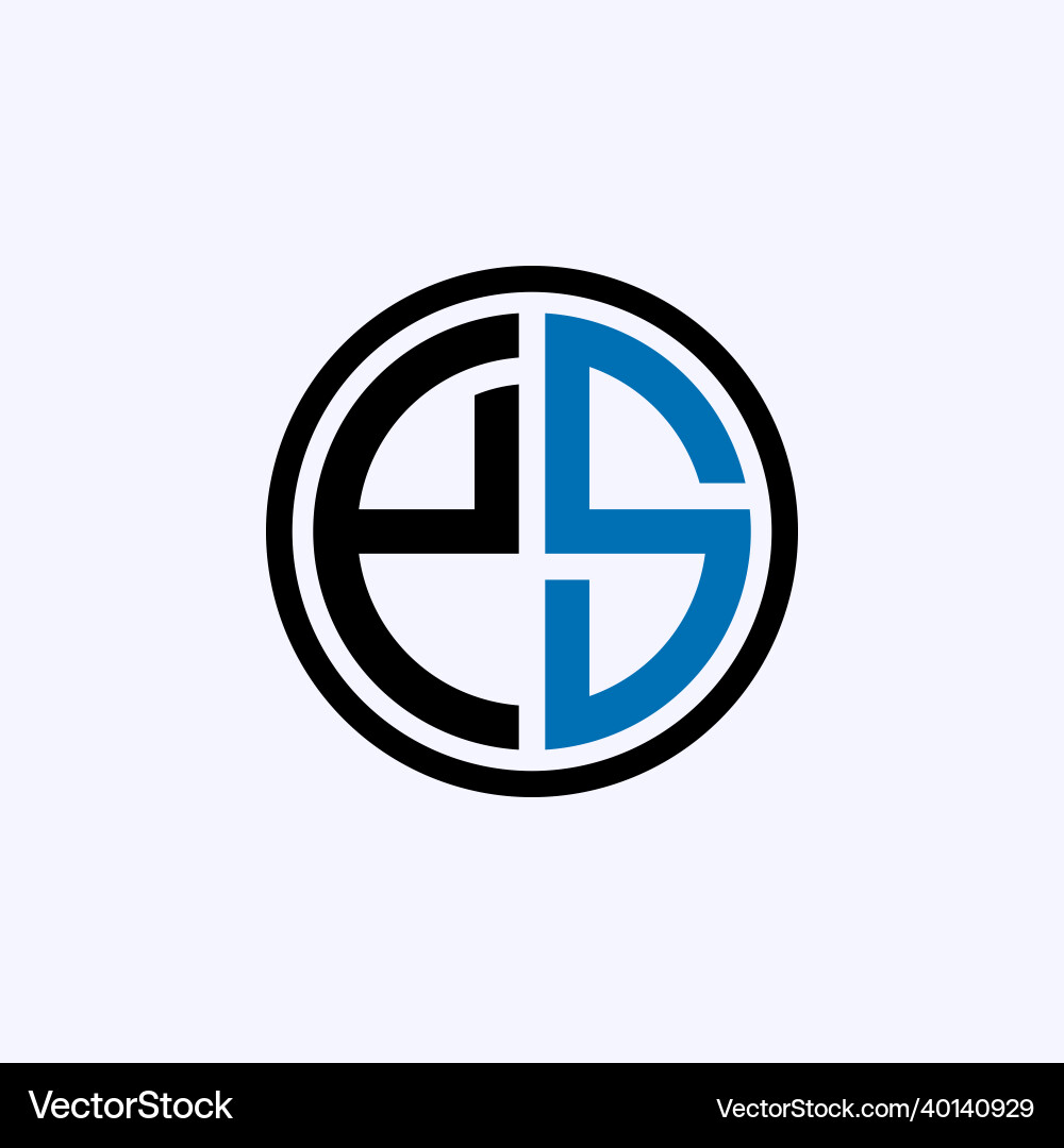 Initial letter es circle logo Royalty Free Vector Image