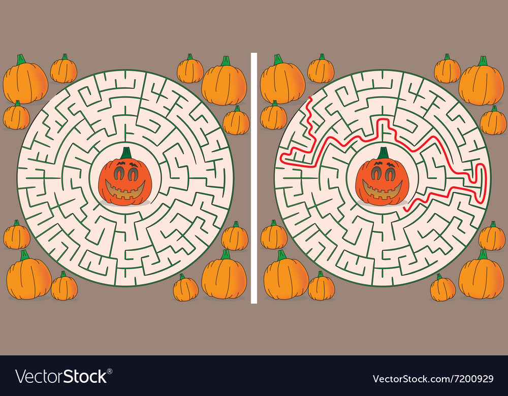 Pumpkin Maze Royalty Free Vector Image - Vectorstock