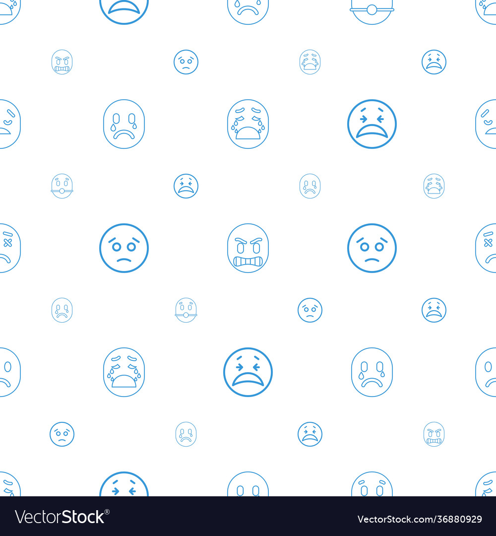 Sad icons pattern seamless white background