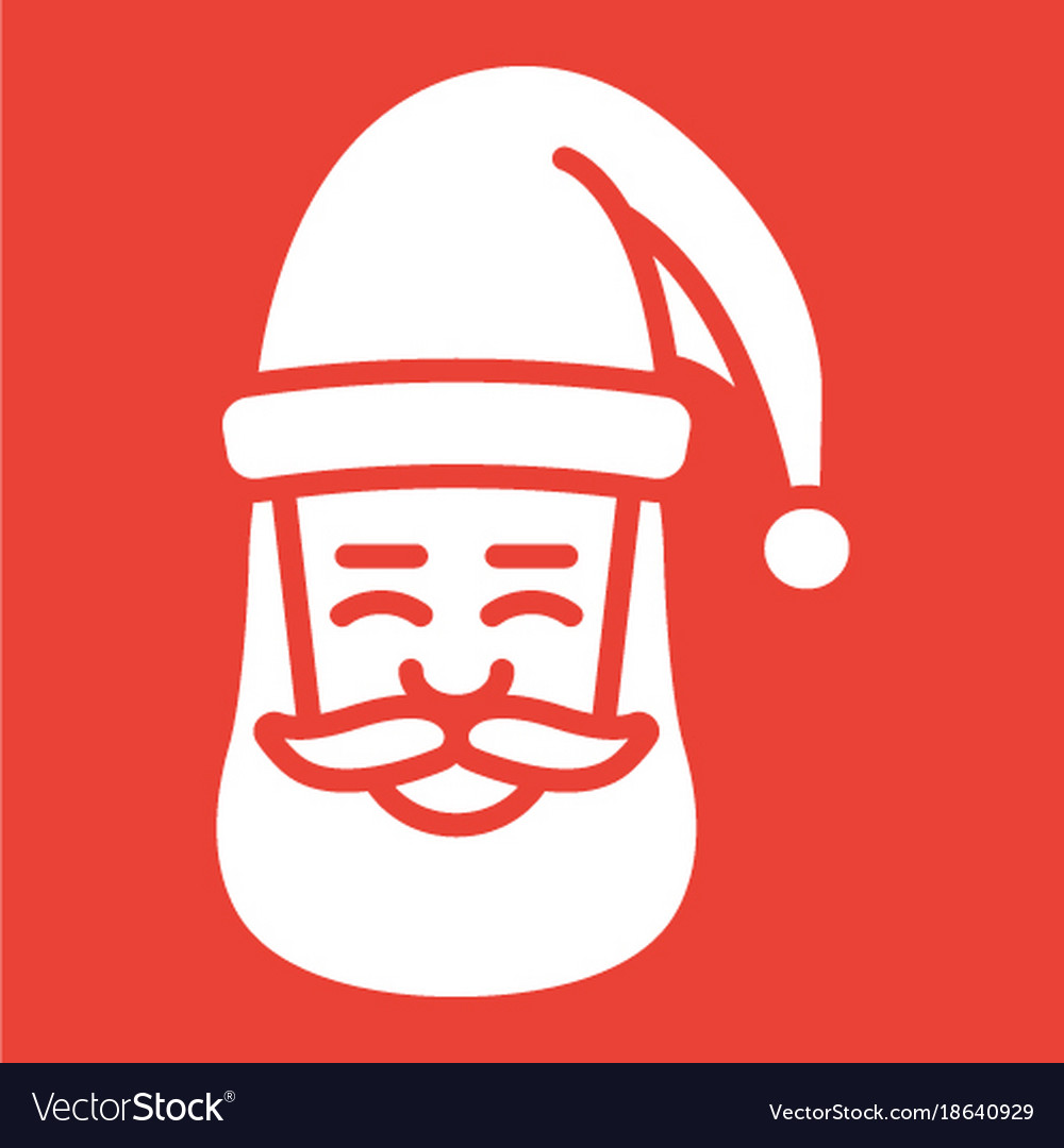 Santa claus face glyph icon new year christmas Vector Image