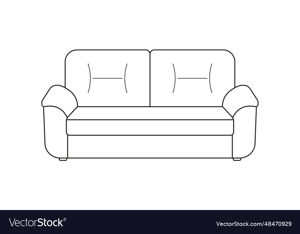 Sofa line icon furniture outline symbol Royalty Free Vector