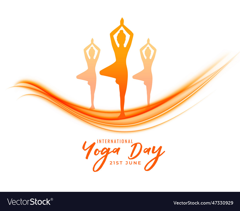 Stylish international yoga day background inspire Vector Image