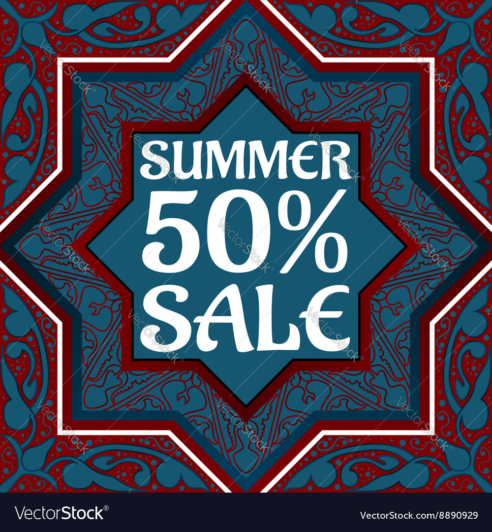 summer-sale-discount-banner-in-arabic-style-vector-image