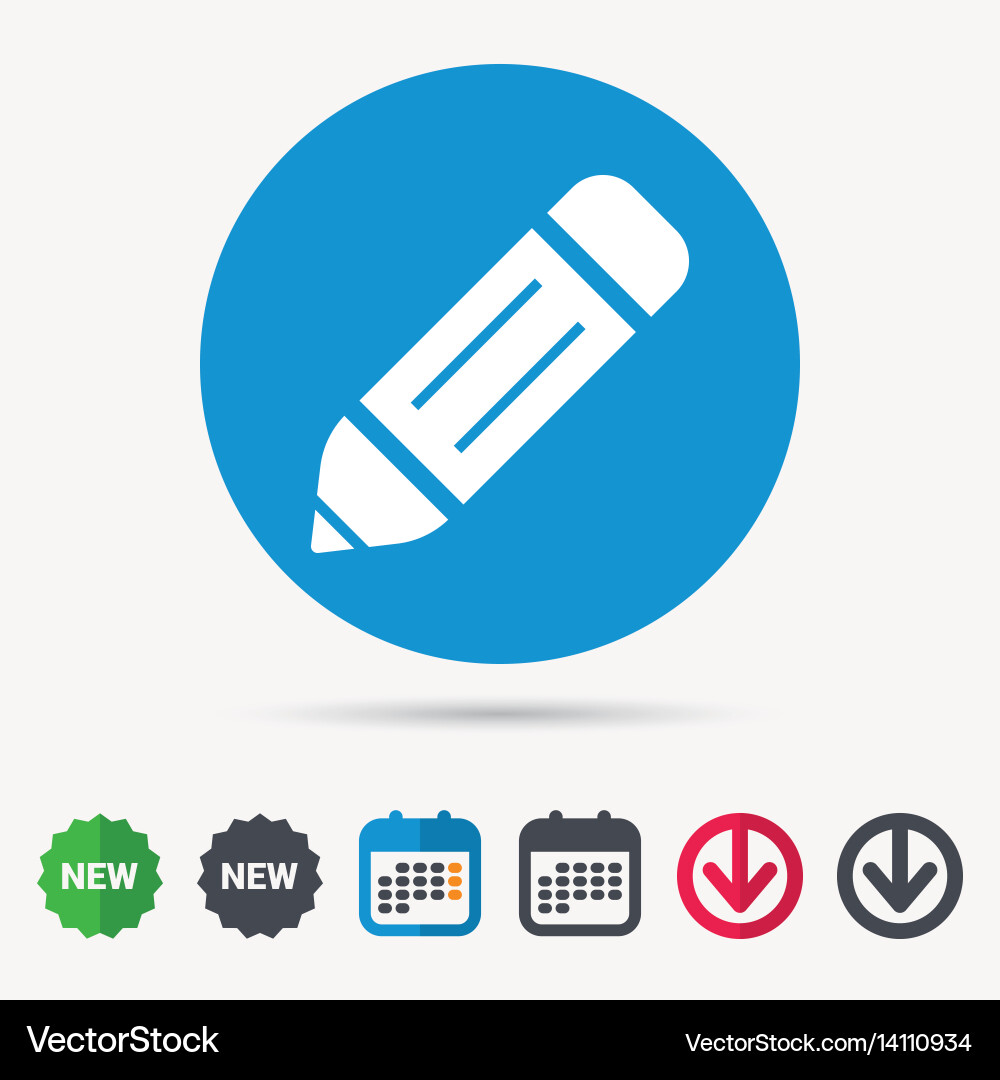 Edit icon pencil for drawing sign Royalty Free Vector Image
