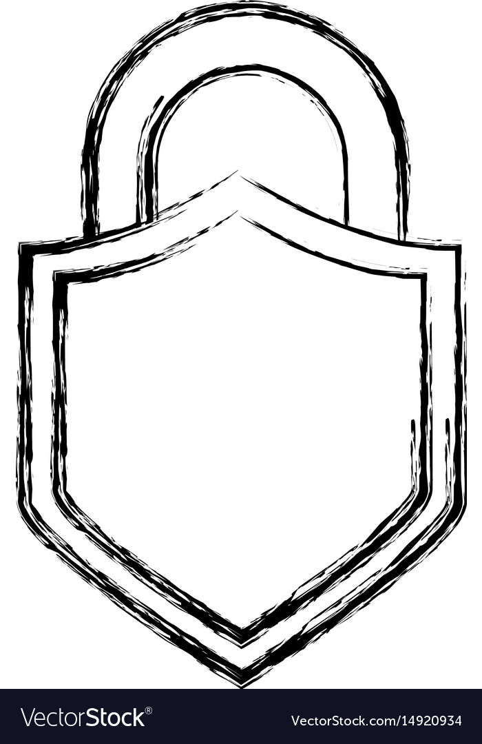 Padlock security shield Royalty Free Vector Image