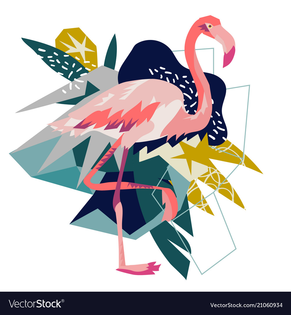 Pink flamingo isolated Royalty Free Vector Image
