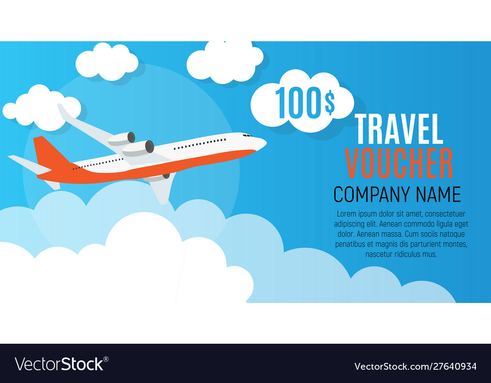 Travel voucher 100 dollar template background Vector Image