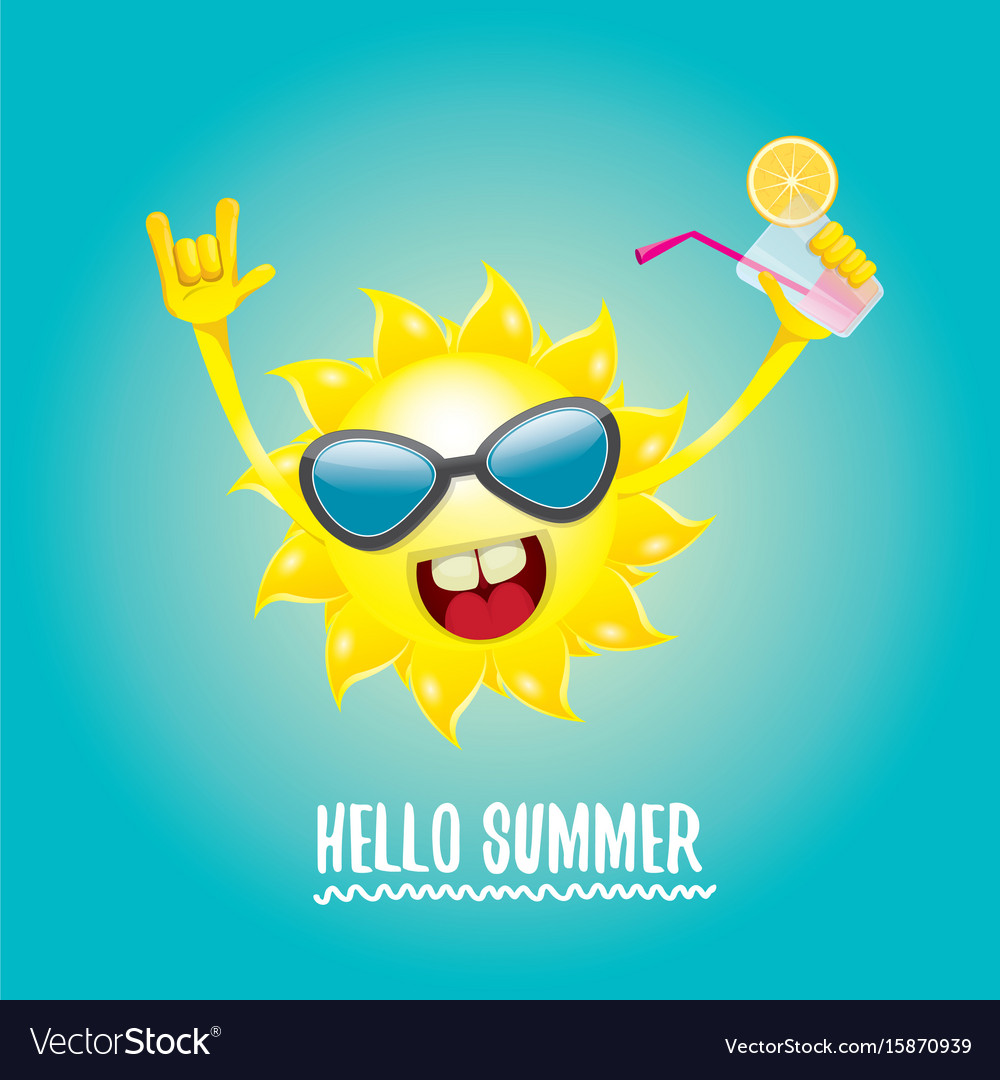 Hello summer rock n roll label or logo Royalty Free Vector