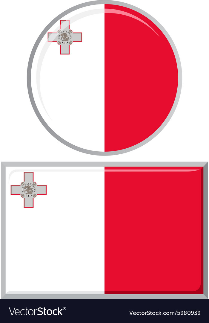 Maltese Round And Square Icon Flag Royalty Free Vector Image