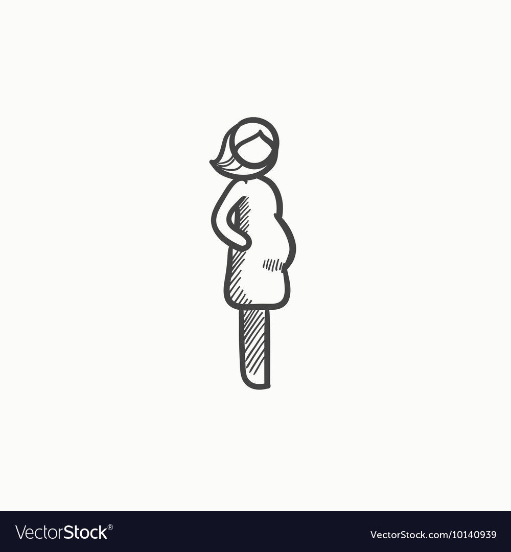 Pregnant woman sketch icon Royalty Free Vector Image