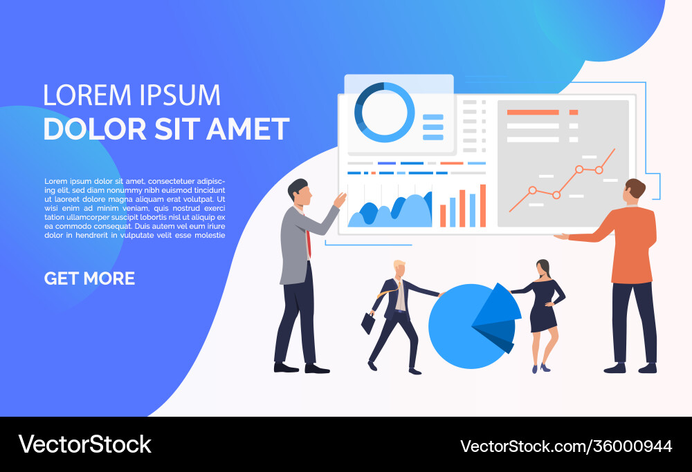 Data analysis blue presentation Royalty Free Vector Image