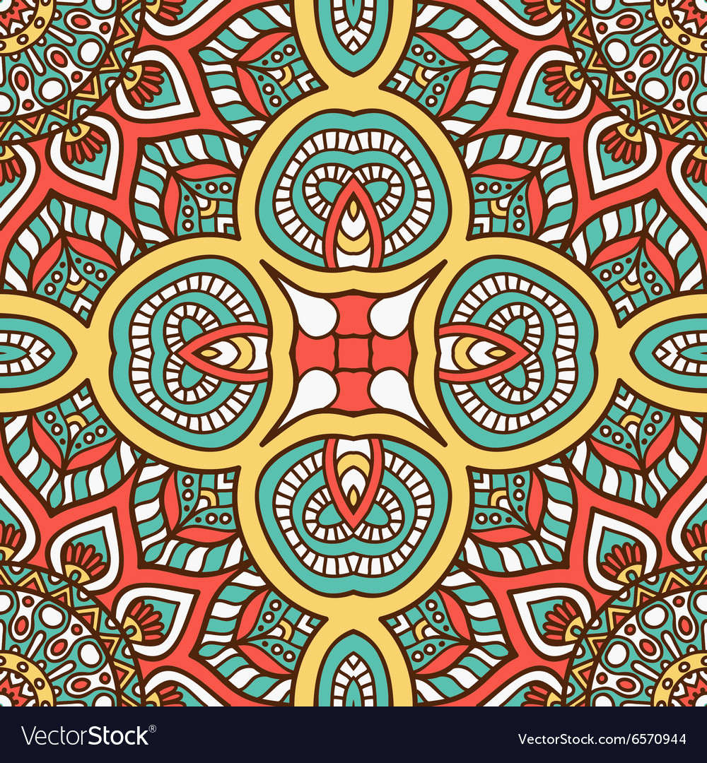 Ethnic Floral Seamless Pattern Royalty Free Vector Image