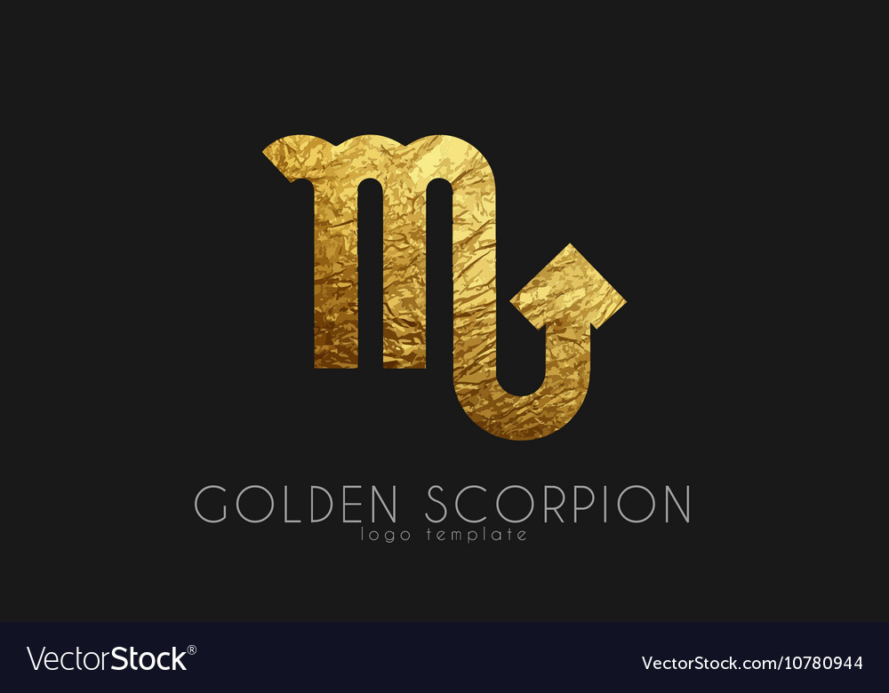 Golden Scorpion Golden Zodiac Sign Scorpion Vector Image 9794