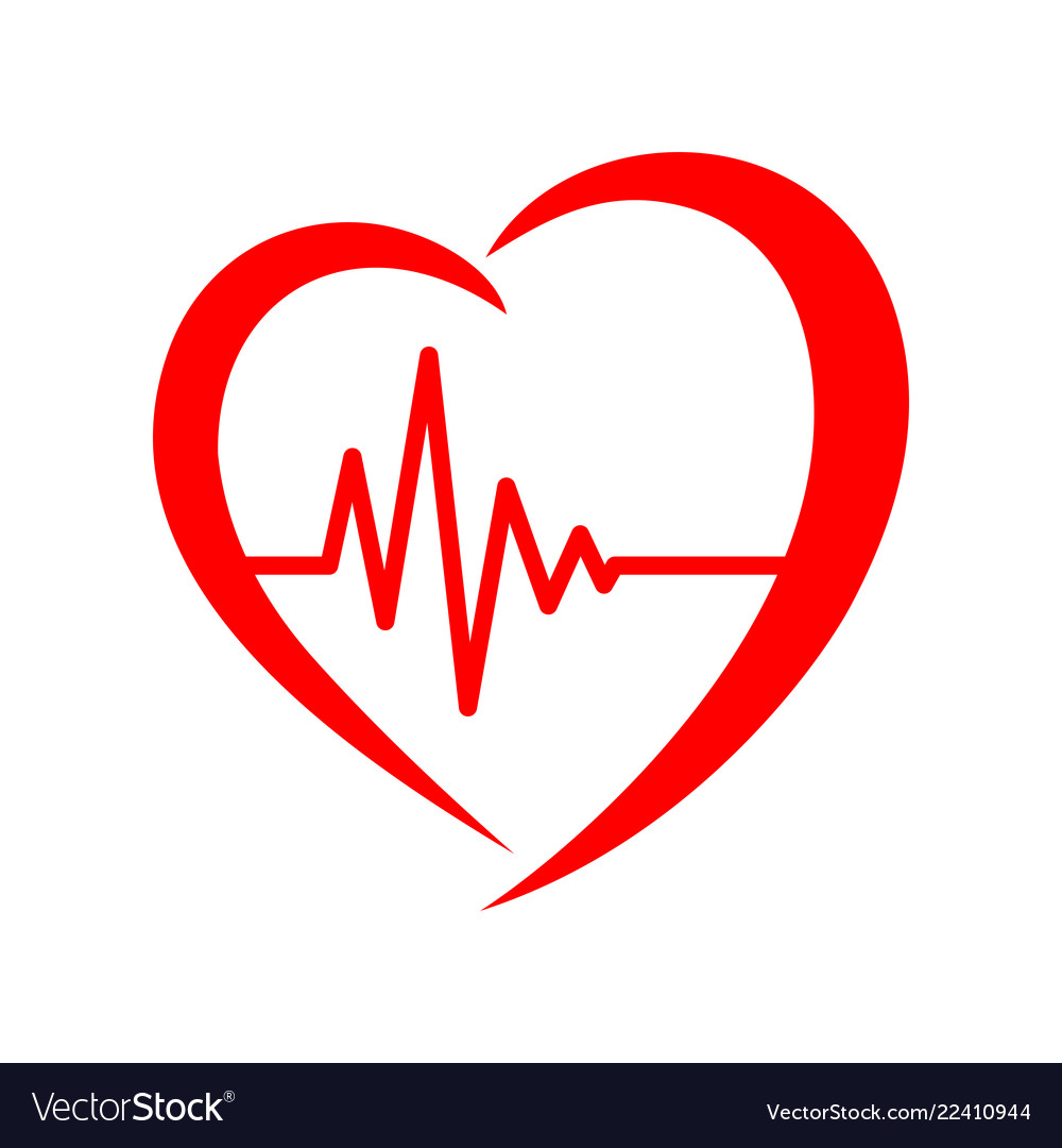 Heart with heartbeat sign Royalty Free Vector Image