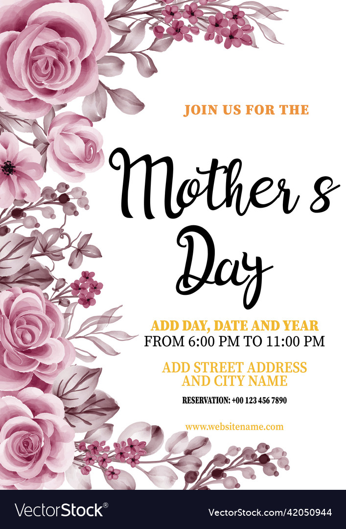 Mothers day celebration party poster flyer design Vector Image