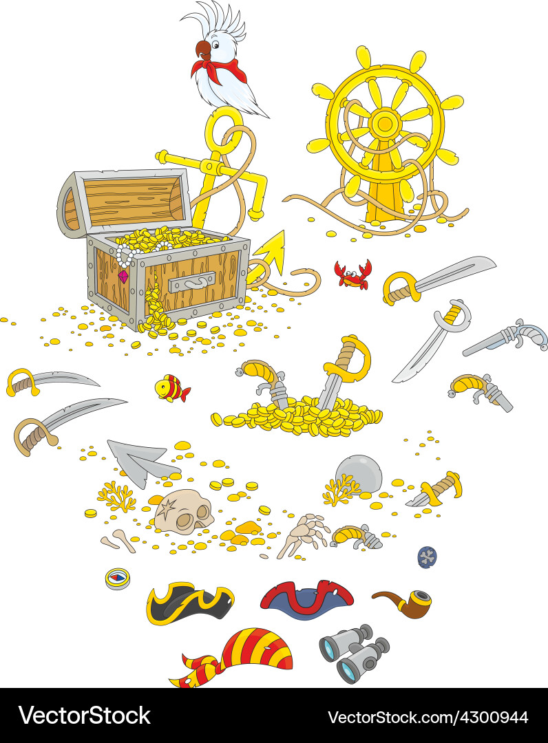 Pirate Set Royalty Free Vector Image Vectorstock