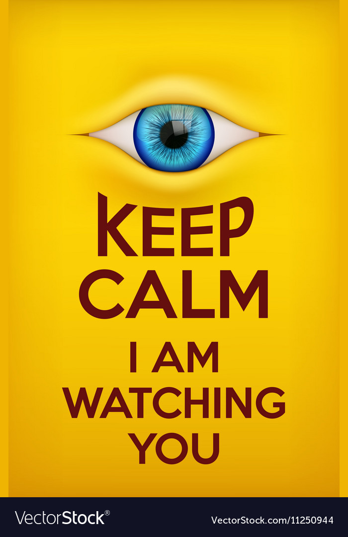 Poster Keep Calm I Am Watching You Royalty Free Vector Image