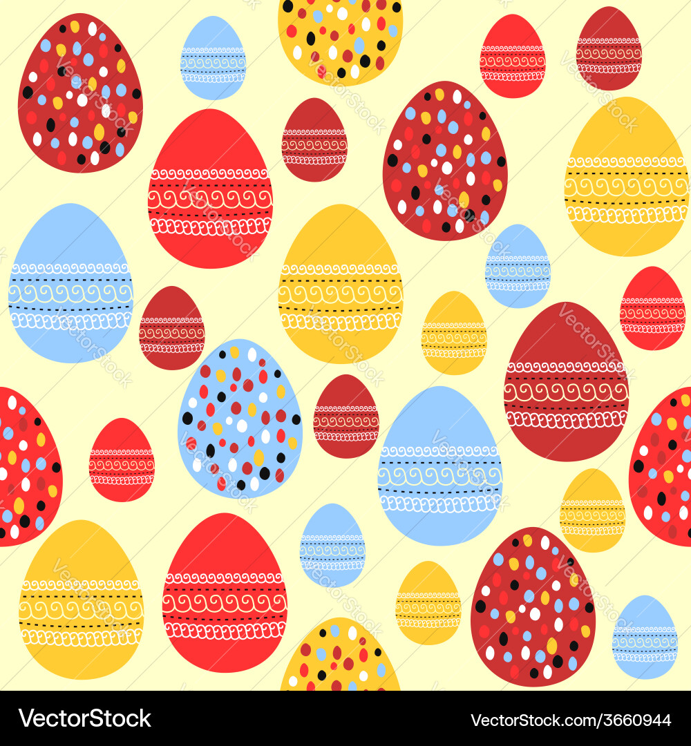 Seamless pattern with painted easter eggs Vector Image