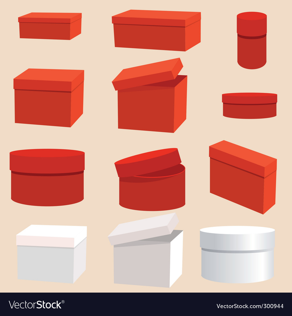 Set of empty boxes Royalty Free Vector Image VectorStock