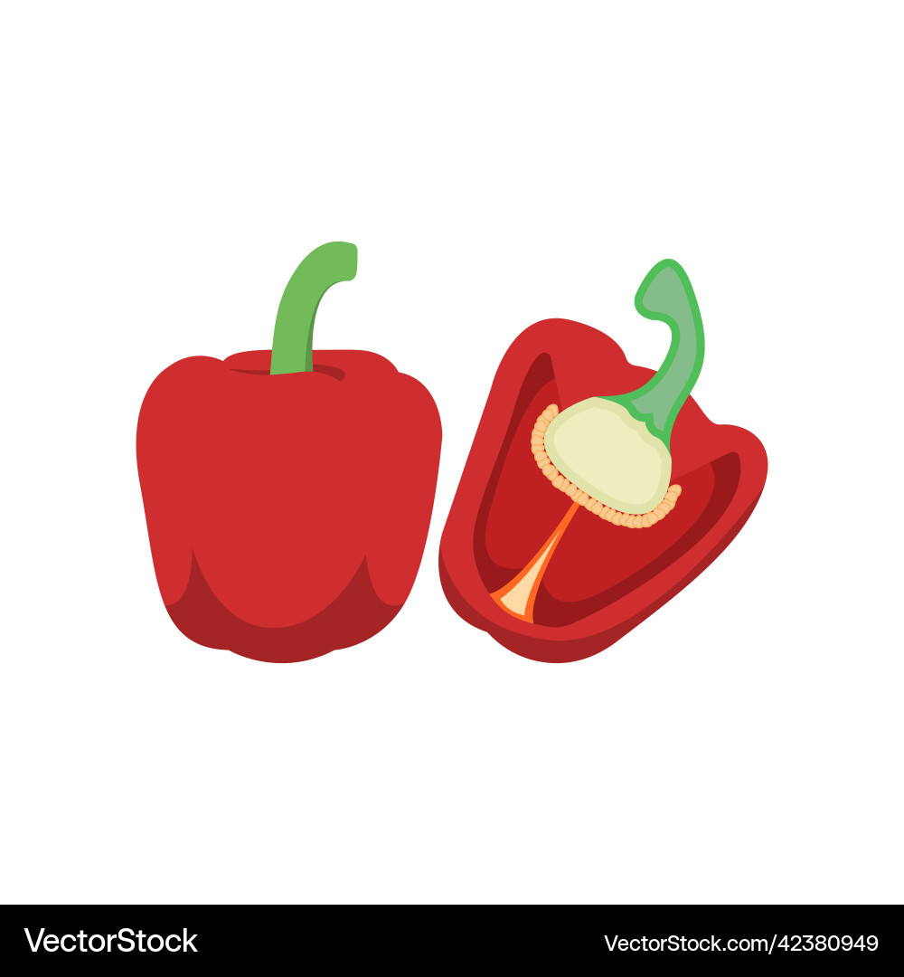 Bell pepper flat clean icon design element Vector Image