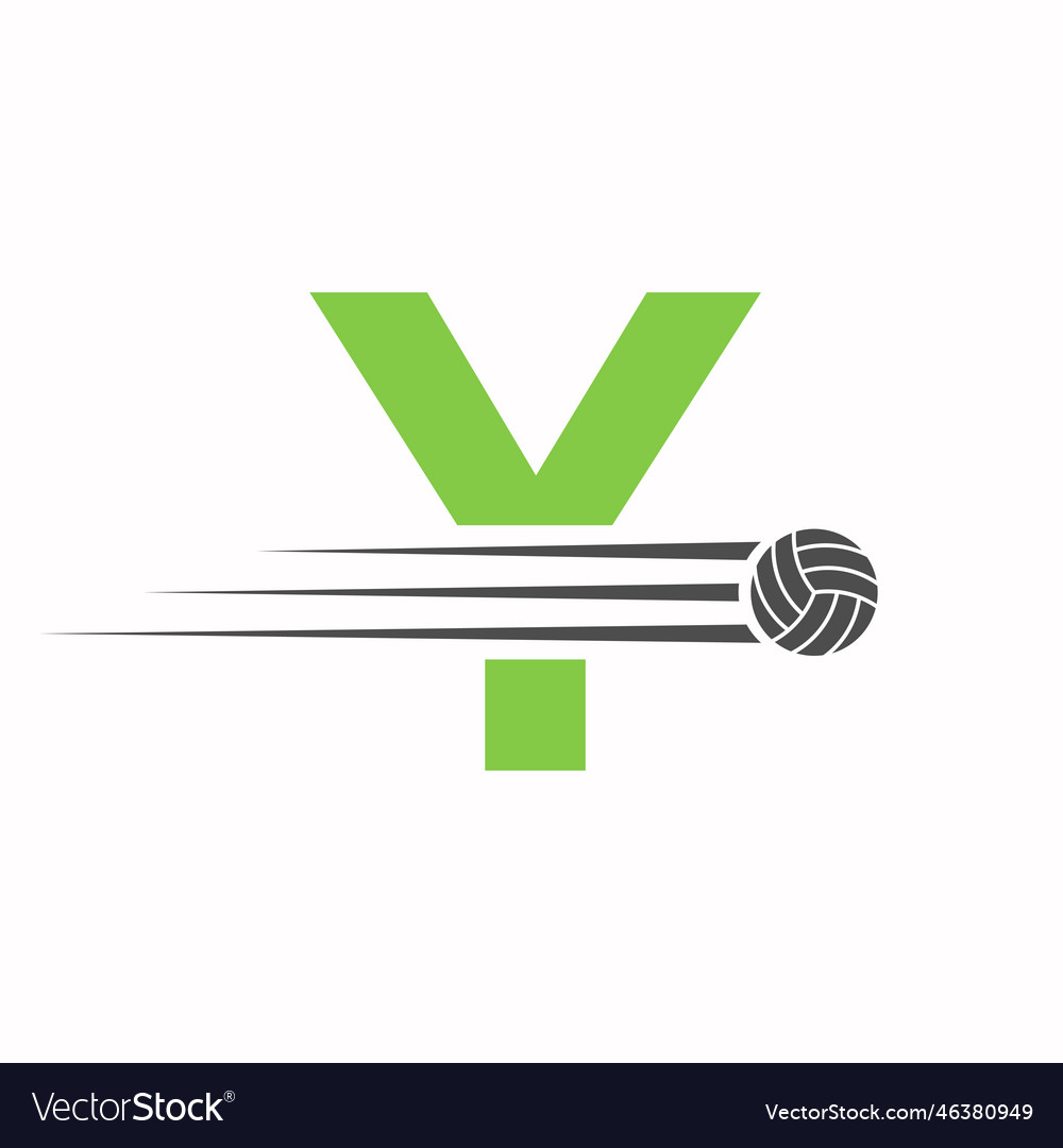 Initial letter y volleyball logo design sign Vector Image