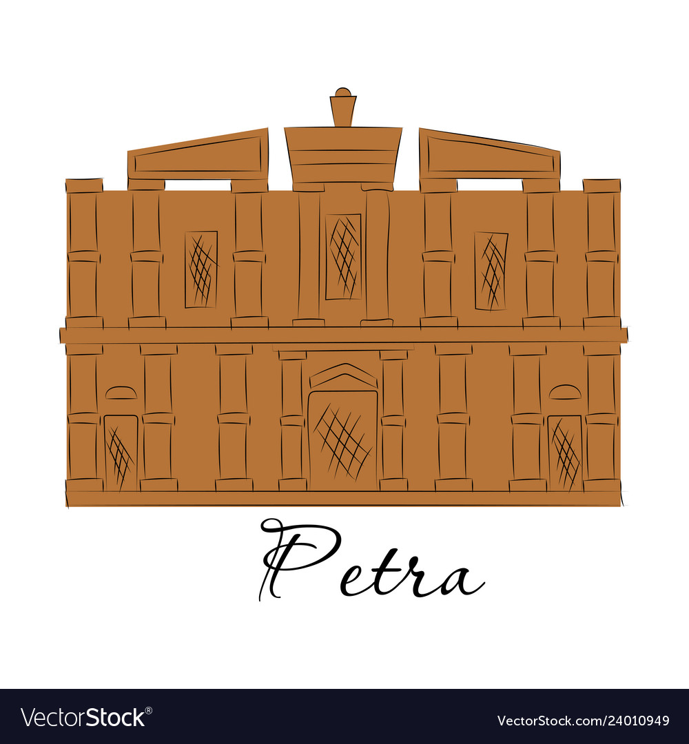One New 7 Wonders World Petra Royalty Free Vector Image one-new-7-wonders-world-petra-royalty-free-vector-image