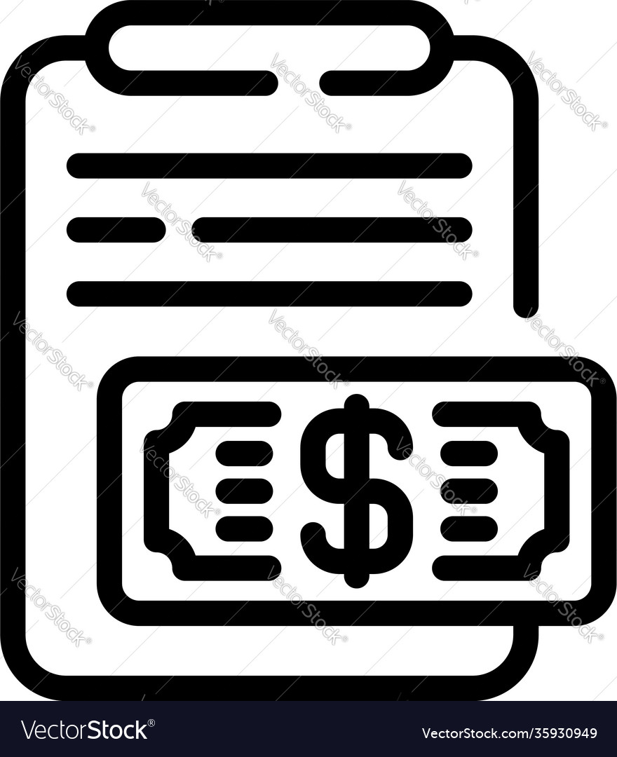 Price rent contract icon outline style Royalty Free Vector