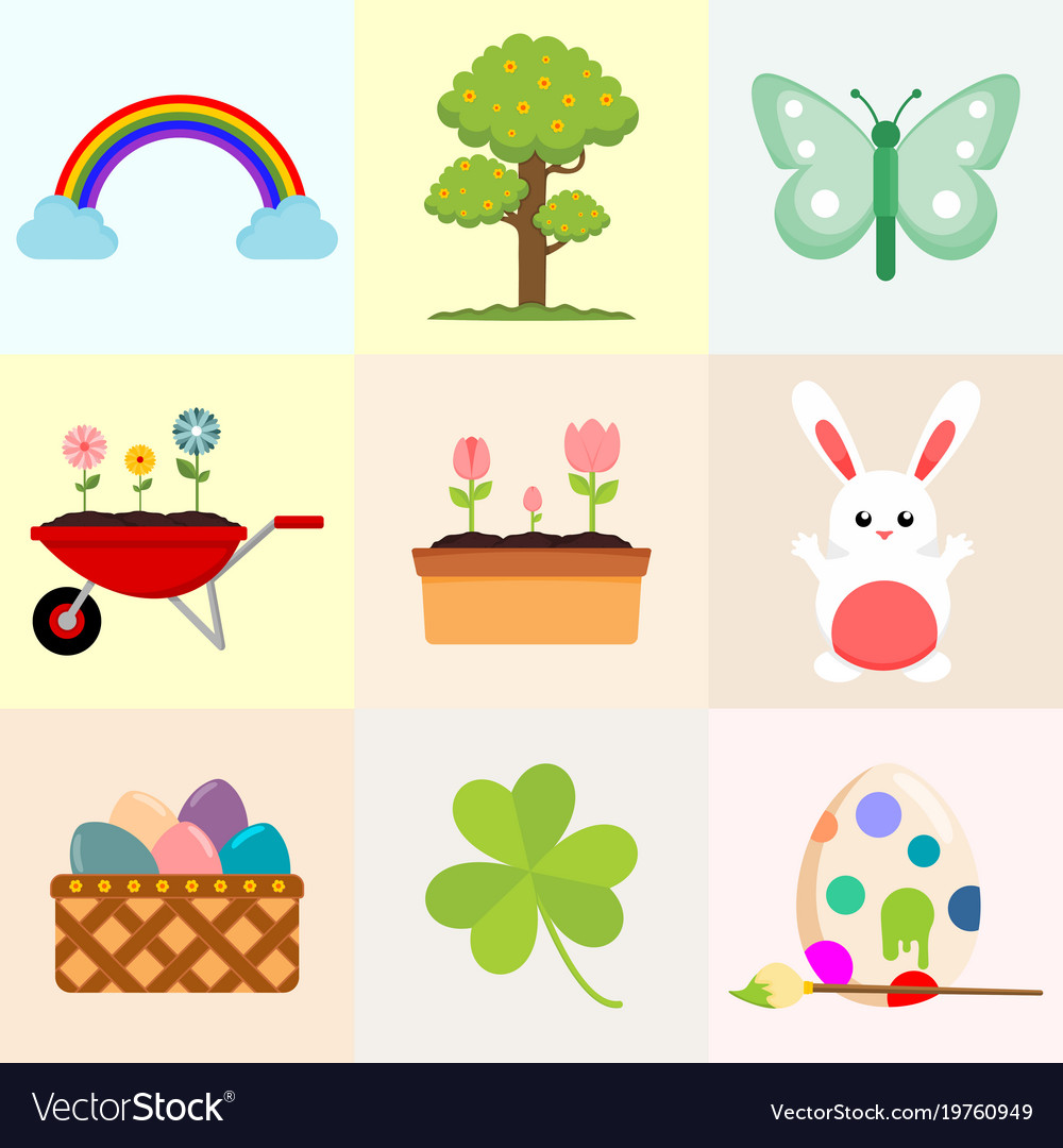 Spring related object drawing graphic Royalty Free Vector