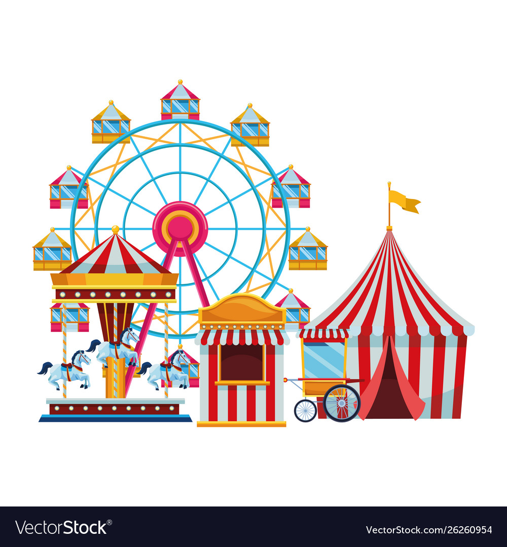 Amusement park and circus fun Royalty Free Vector Image