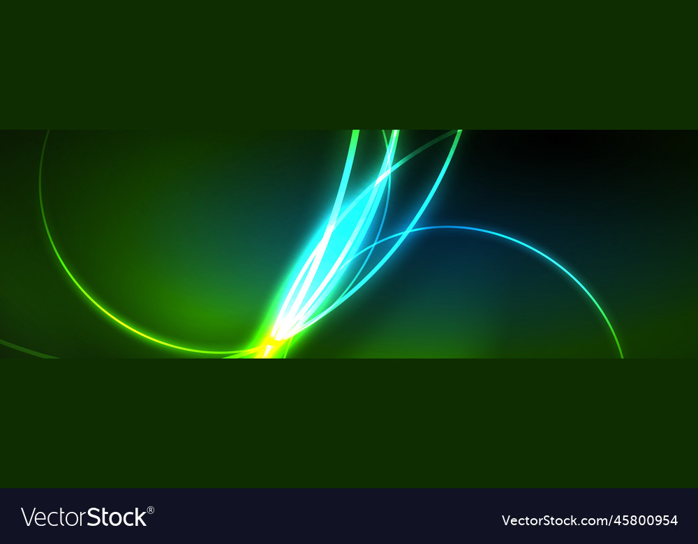 Blue neon glowing lines magic energy space light Vector Image