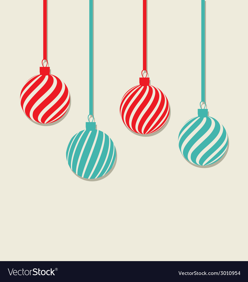 Christmas hanging balls with copy space for your Vector Image