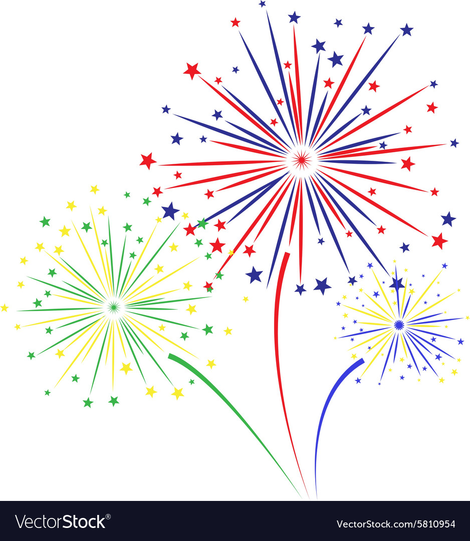 Firework design on white background