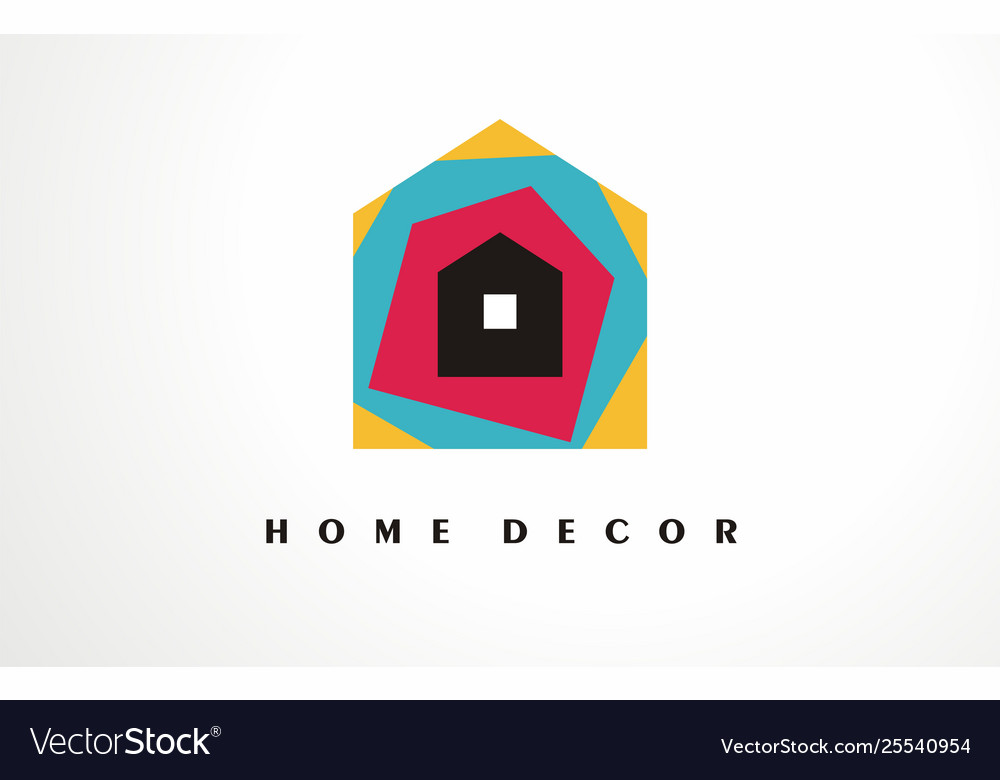 Home Decor Logo Design Icon House Decoration Vector Image