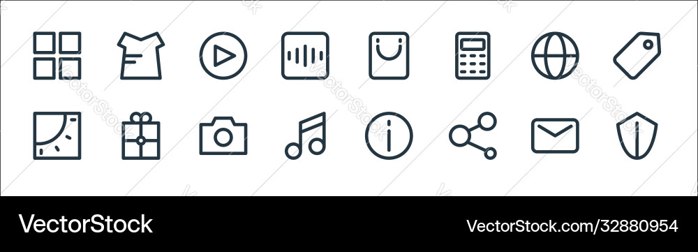User interface line icons linear set quality line Vector Image