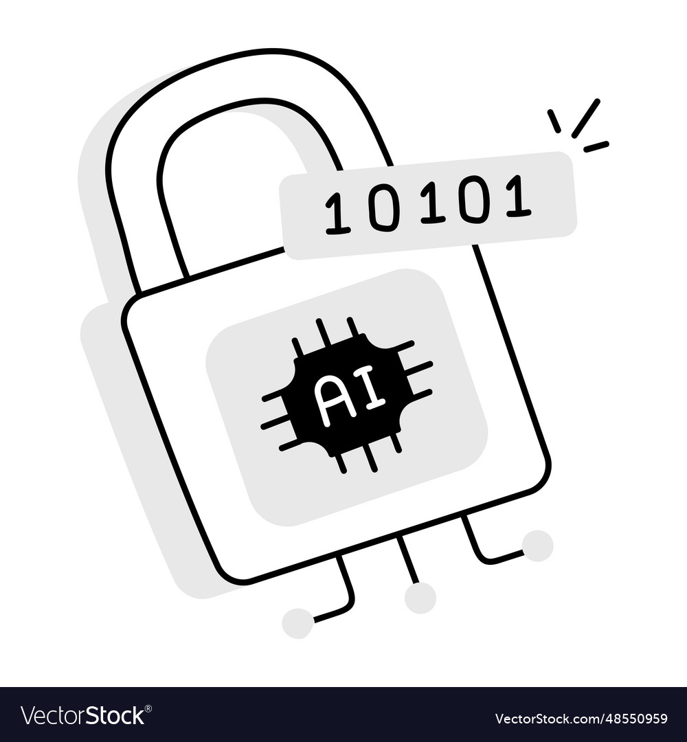 Ai lock Royalty Free Vector Image Circuit Diagram
