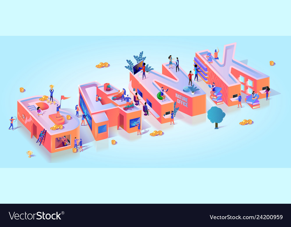 Bank Success Typography Letter Motivation Banner Vector Image